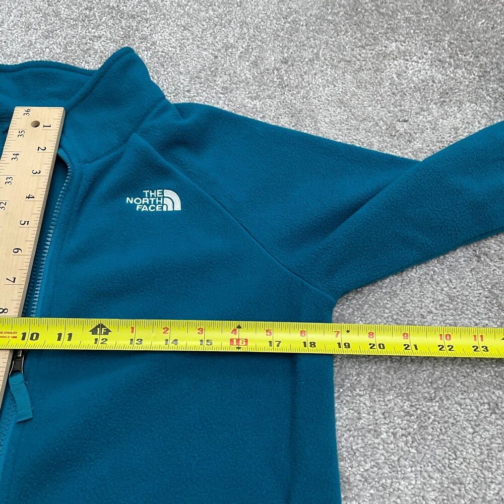 The North Face Khumbu Fleece Jacket Girls Kids Large Teal Blue Full Zip Outdoor - Picture 8 of 10